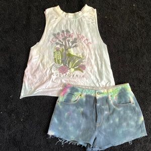 Tue dye shorts and tank